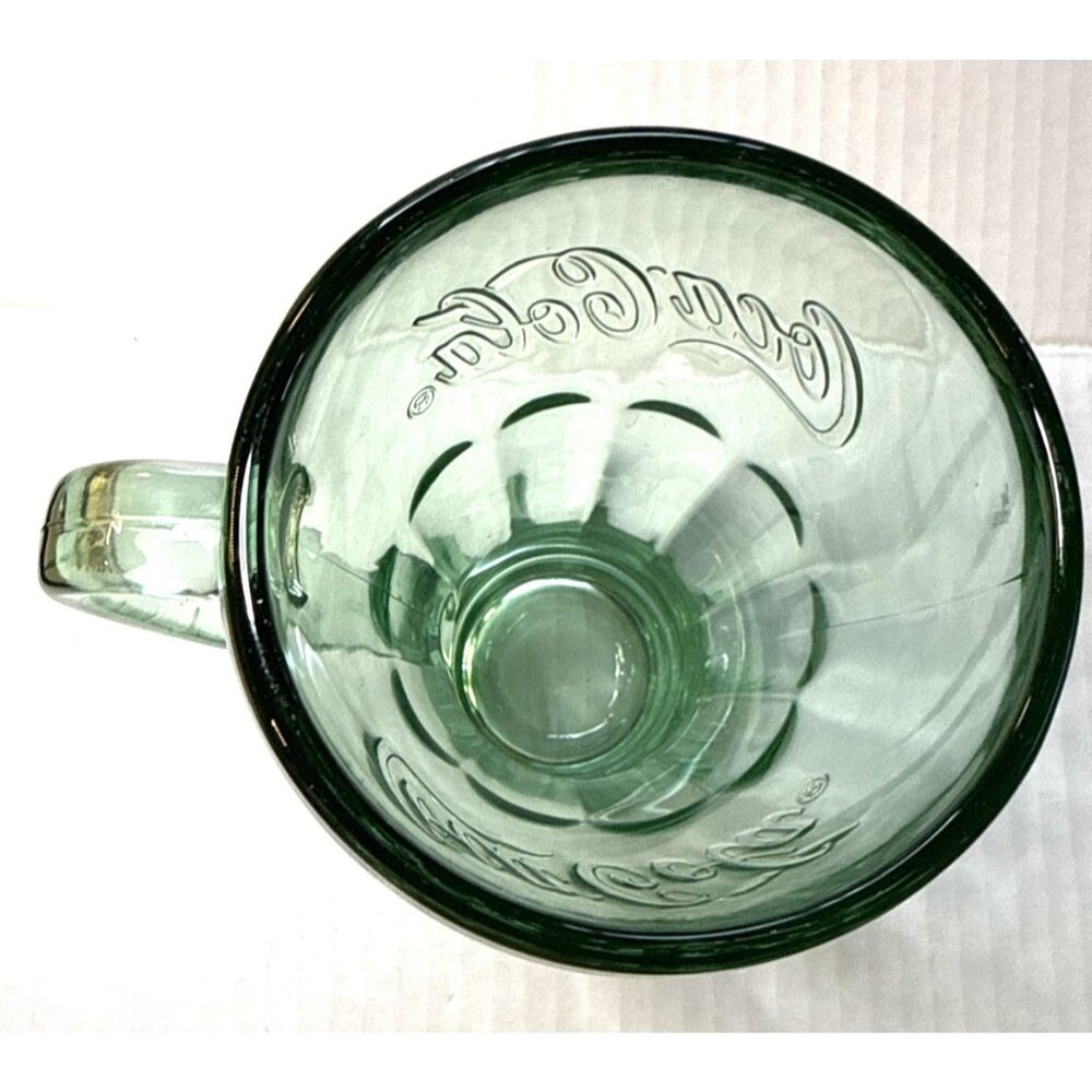 Vintage Rare Libbey Coca Cola Coke Glass Mug with Handle Thick Green Heavy Glass - Picture 9 of 12